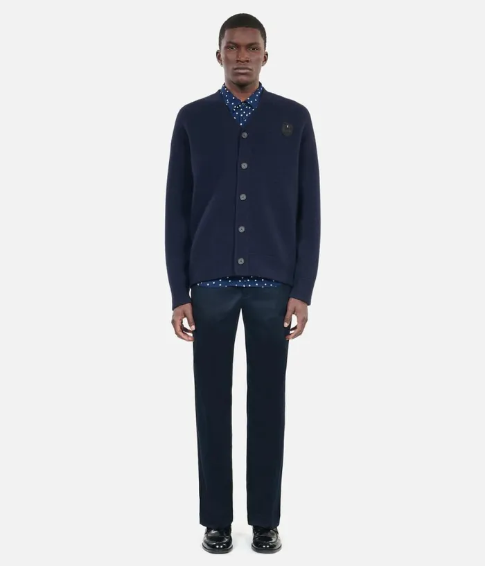 Men Sweaters THE KOOPLES Navy Blue Wool Cardigan Men Sweaters THE KOOPLES Navy Blue Wool Cardigan