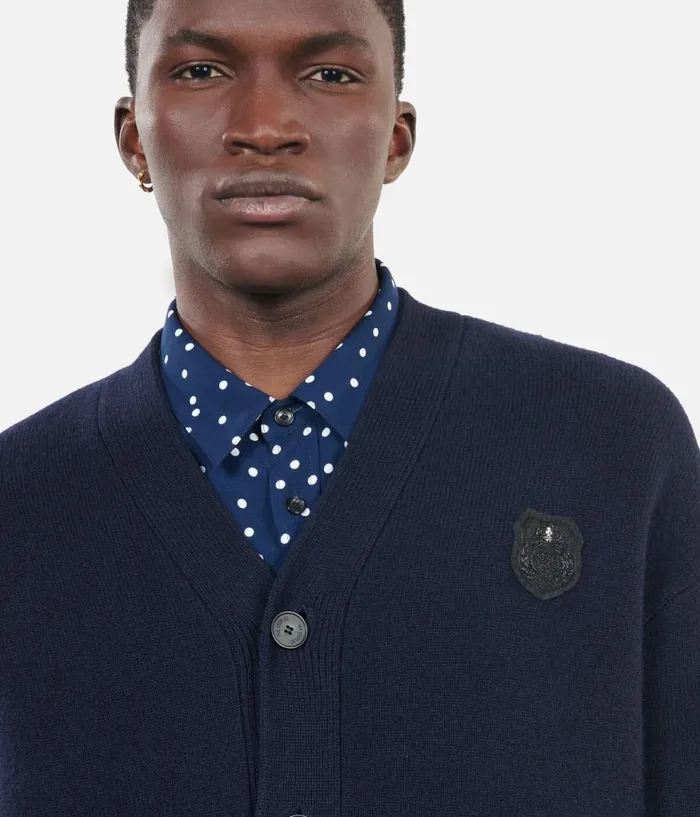 Men Sweaters THE KOOPLES Navy Blue Wool Cardigan Men Sweaters THE KOOPLES Navy Blue Wool Cardigan