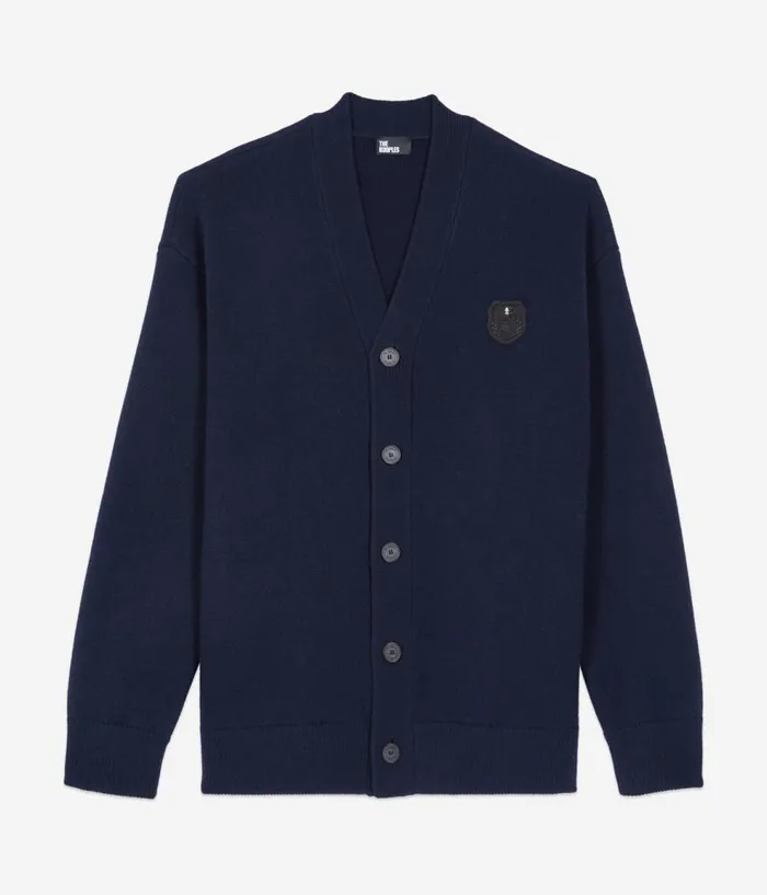 Men Sweaters THE KOOPLES Navy Blue Wool Cardigan Men Sweaters THE KOOPLES Navy Blue Wool Cardigan