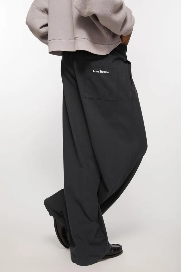 Men Sweatpant Logo Stamp Black Acne Studios Trousers