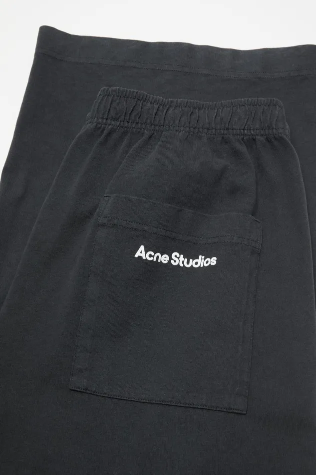 Men Sweatpant Logo Stamp Black Acne Studios Trousers