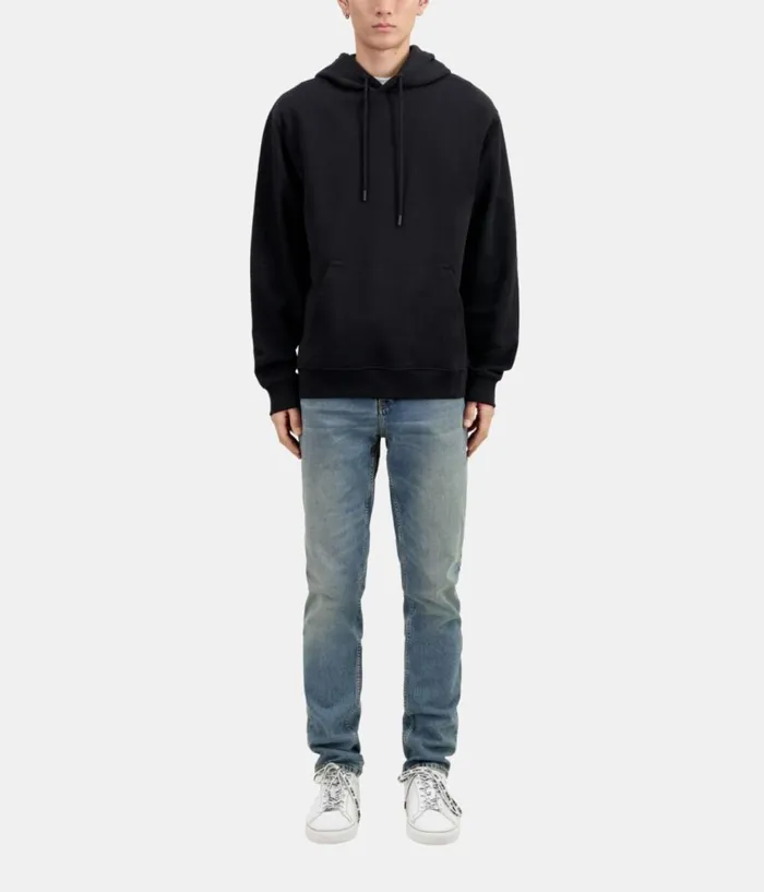 Men Sweatshirts and Sweatpants THE KOOPLES Black Hoodie With Flower Skull Serigraphy