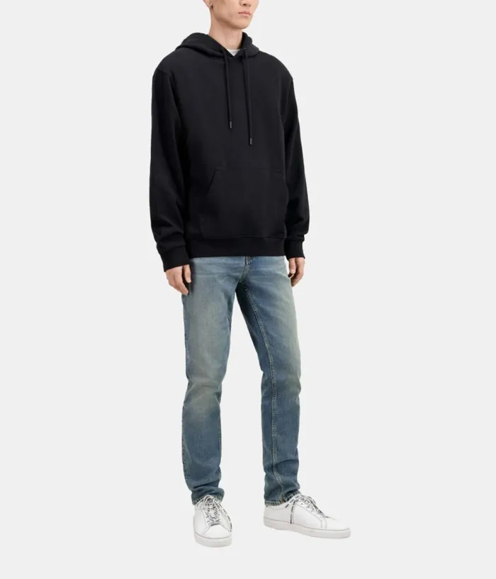 Men Sweatshirts and Sweatpants THE KOOPLES Black Hoodie With Flower Skull Serigraphy