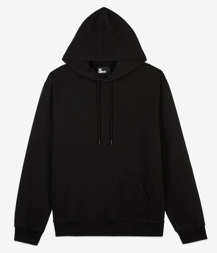 Men Sweatshirts and Sweatpants THE KOOPLES Black Hoodie With Flower Skull Serigraphy