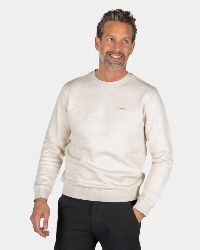 Men Sweatshirts NZA New Zealand Auckland Ecru Crew Neck Sweater 8211 Powder Sand