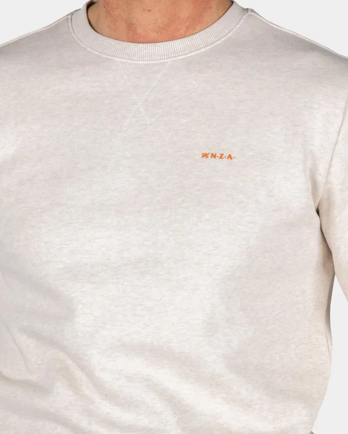 Men Sweatshirts NZA New Zealand Auckland Ecru Crew Neck Sweater 8211 Powder Sand