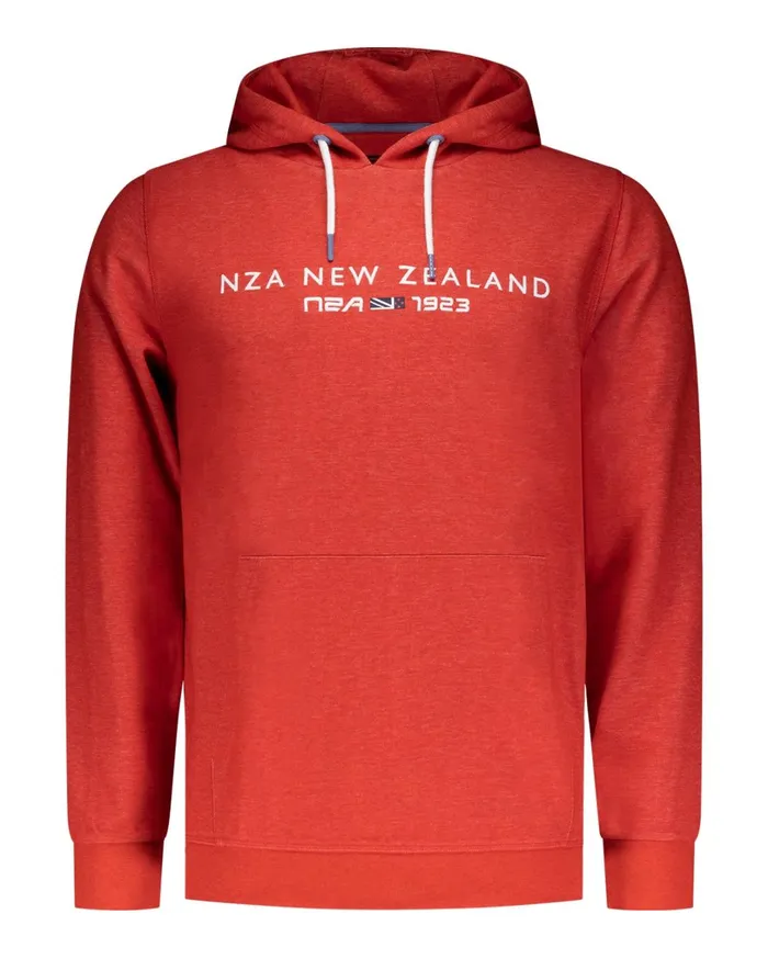 Men Sweatshirts NZA New Zealand Auckland Red Hoodie With Nza Logo 8211 Reef Red