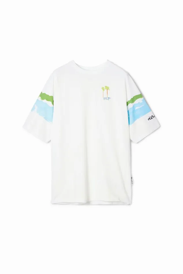 Men Tshirts Desigual Watercolor Palm Trees TShirt