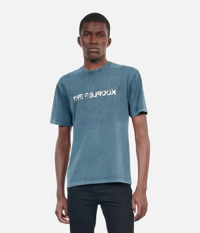 Men Tshirts THE KOOPLES Blue What Is Tshirt With Studs Men Tshirts THE KOOPLES Blue What Is Tshirt With Studs