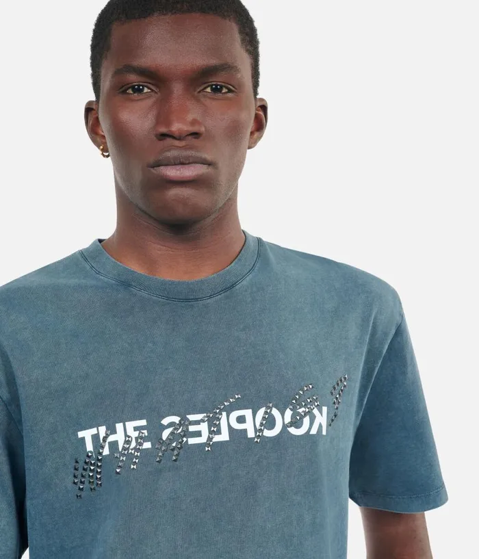 Men Tshirts THE KOOPLES Blue What Is Tshirt With Studs Men Tshirts THE KOOPLES Blue What Is Tshirt With Studs