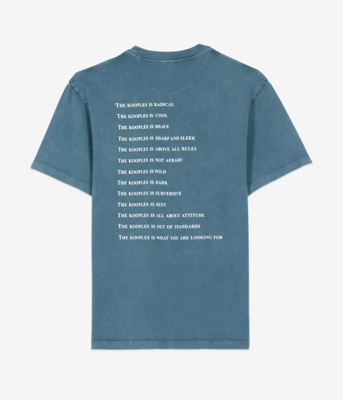 Men Tshirts THE KOOPLES Blue What Is Tshirt With Studs Men Tshirts THE KOOPLES Blue What Is Tshirt With Studs
