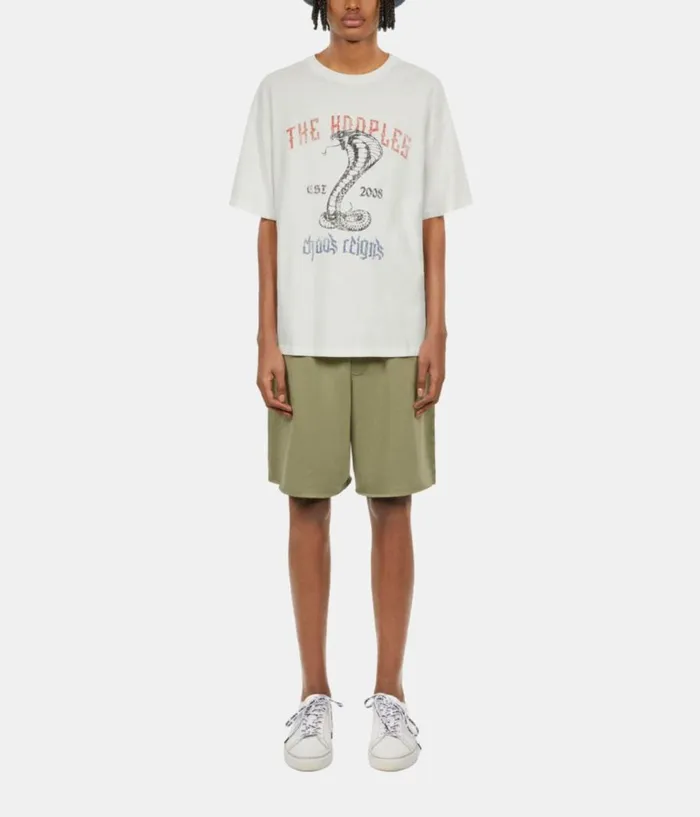 Men Tshirts THE KOOPLES Ecru Tshirt With Chaos Snake Serigraphy