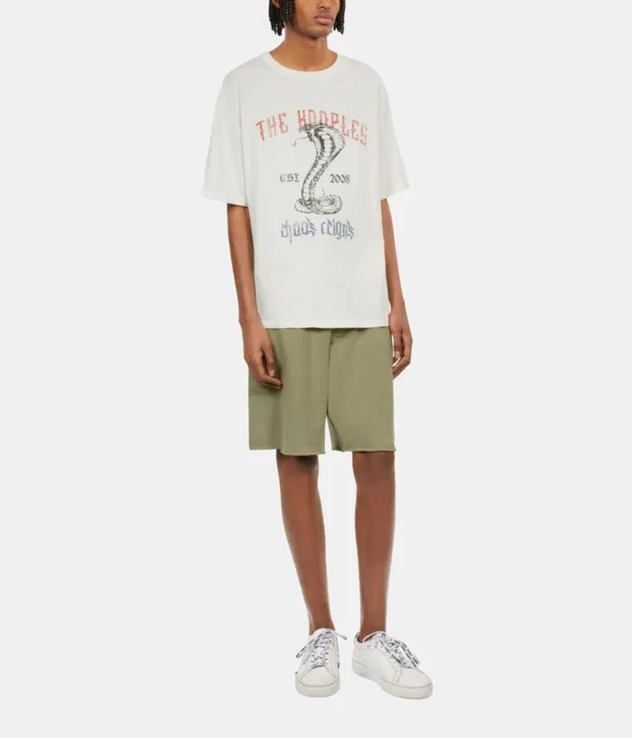 Men Tshirts THE KOOPLES Ecru Tshirt With Chaos Snake Serigraphy Men Tshirts THE KOOPLES Ecru Tshirt With Chaos Snake Serigraphy