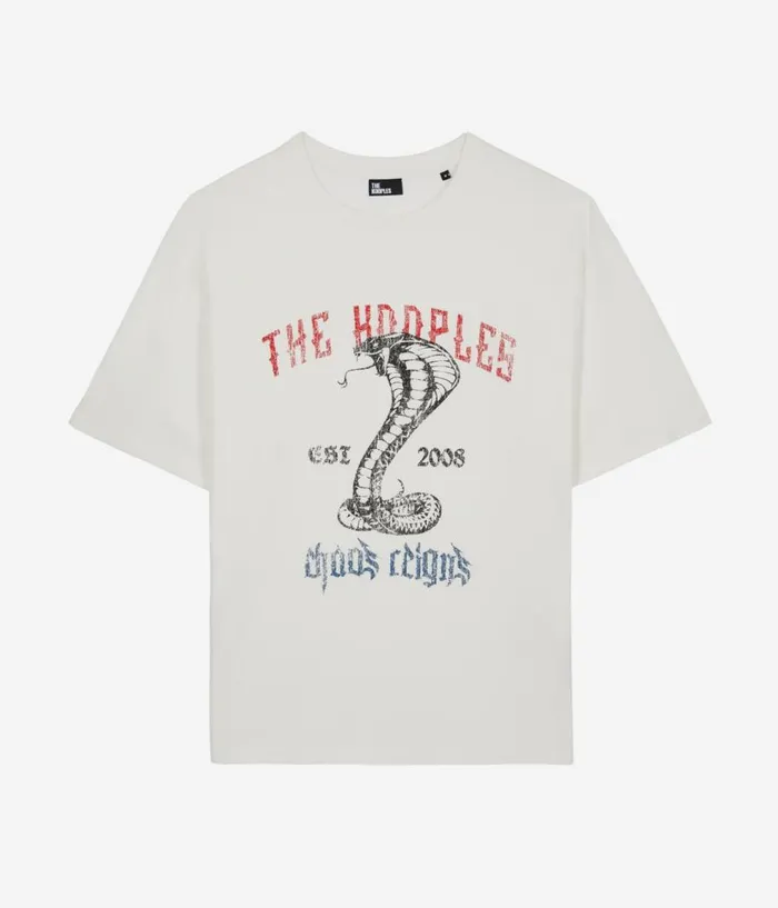 Men Tshirts THE KOOPLES Ecru Tshirt With Chaos Snake Serigraphy Men Tshirts THE KOOPLES Ecru Tshirt With Chaos Snake Serigraphy