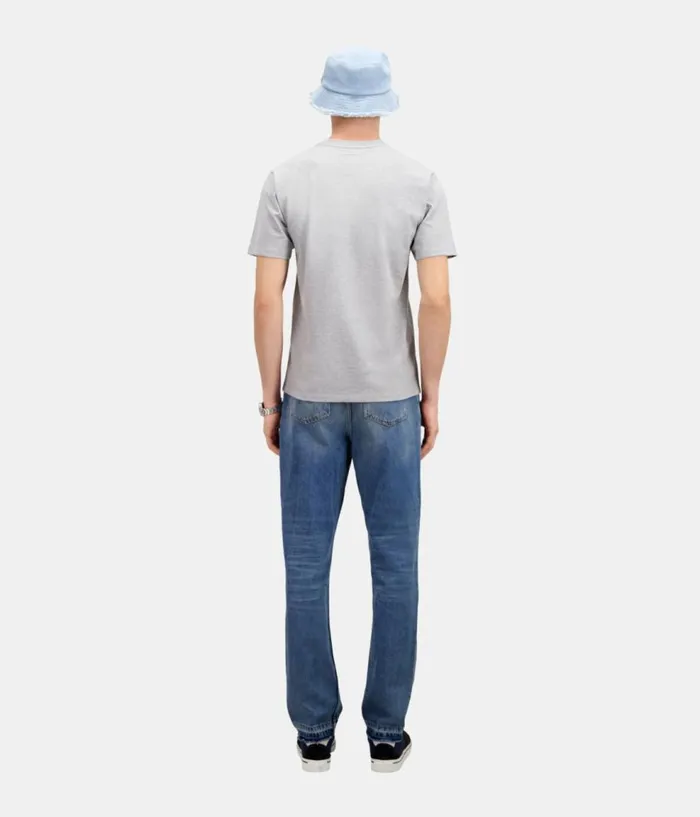 Men Tshirts THE KOOPLES Light Grey Tshirt With Skull Heart Serigraphy