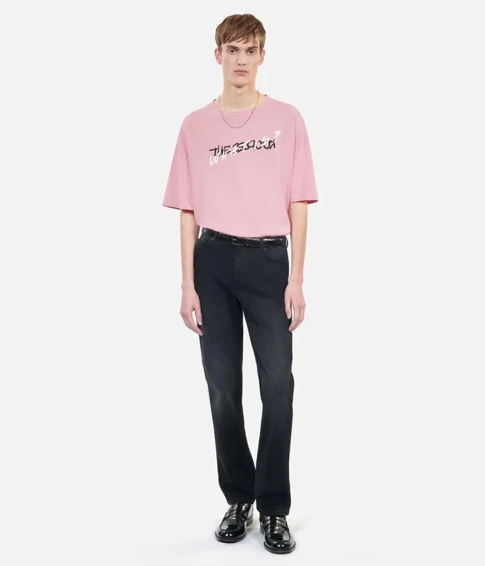 Men Tshirts THE KOOPLES Light Pink What Is Handwritten Serigraphy Tshirt