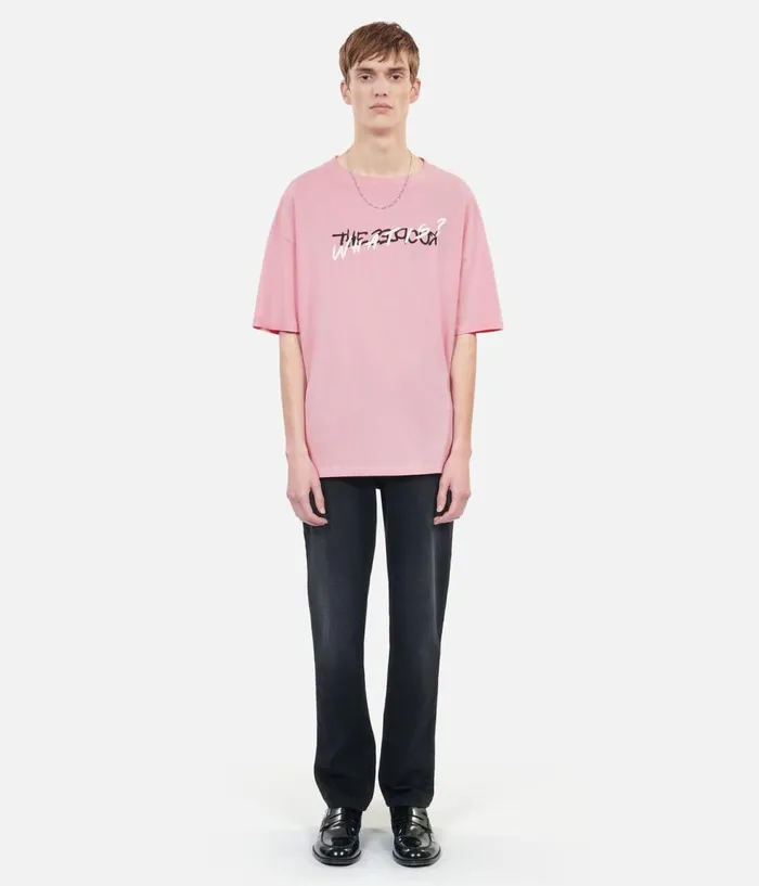 Men Tshirts THE KOOPLES Light Pink What Is Handwritten Serigraphy Tshirt
