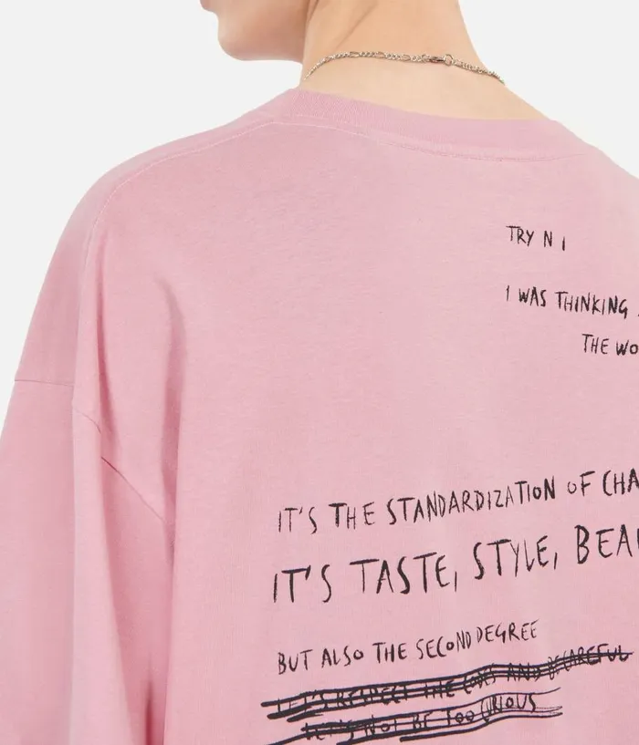Men Tshirts THE KOOPLES Light Pink What Is Handwritten Serigraphy Tshirt