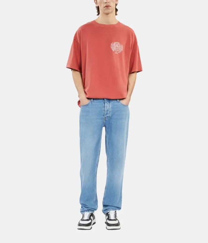 Men Tshirts THE KOOPLES Red Tshirt With Blazon Serigraphy
