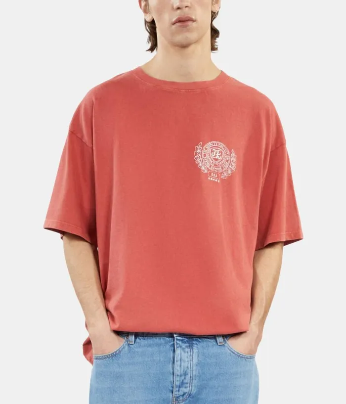 Men Tshirts THE KOOPLES Red Tshirt With Blazon Serigraphy