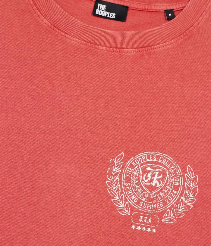 Men Tshirts THE KOOPLES Red Tshirt With Blazon Serigraphy