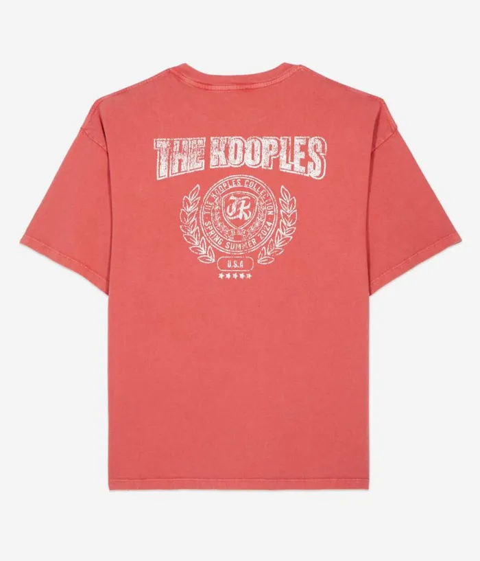 Men Tshirts THE KOOPLES Red Tshirt With Blazon Serigraphy