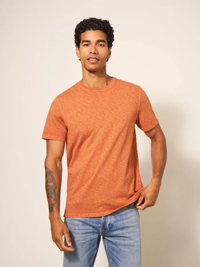 Men TSHIRTS White Stuff Abersoch Short Sleeve Tee Dark Orange