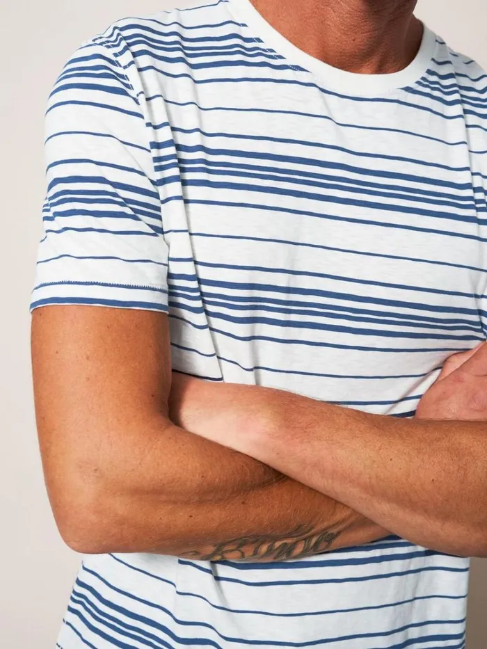 Men TSHIRTS White Stuff Abersoch Stripe SS Tee Natural White