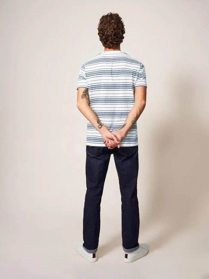 Men TSHIRTS White Stuff Abersoch Stripe SS Tee Natural White