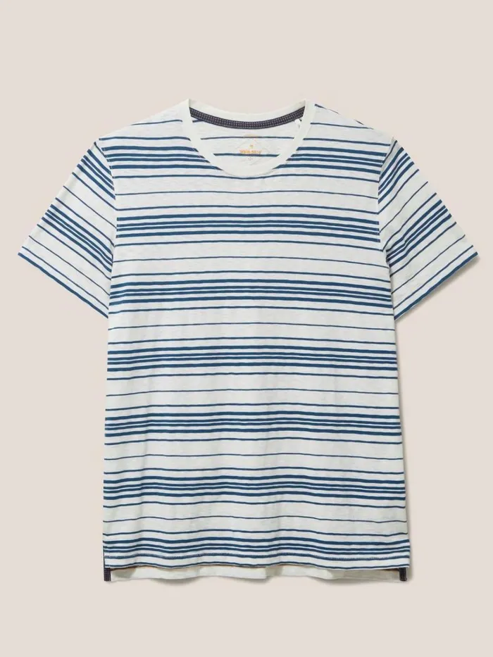 Men TSHIRTS White Stuff Abersoch Stripe SS Tee Natural White