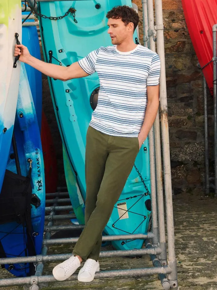 Men TSHIRTS White Stuff Abersoch Stripe SS Tee Natural White