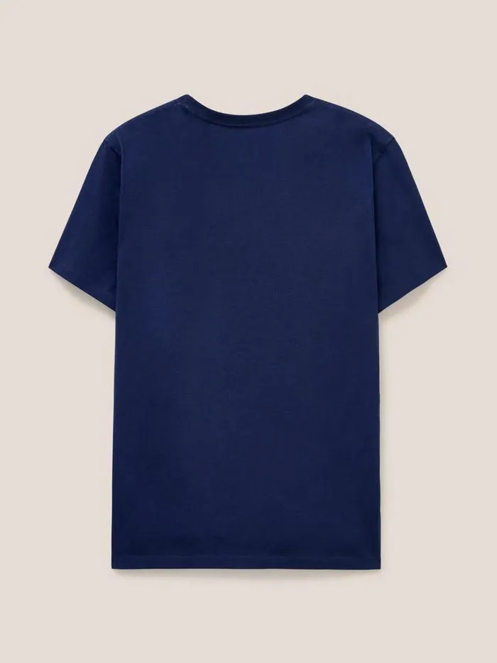 Men TSHIRTS White Stuff Foroyar Graphic Tshirt French Navy