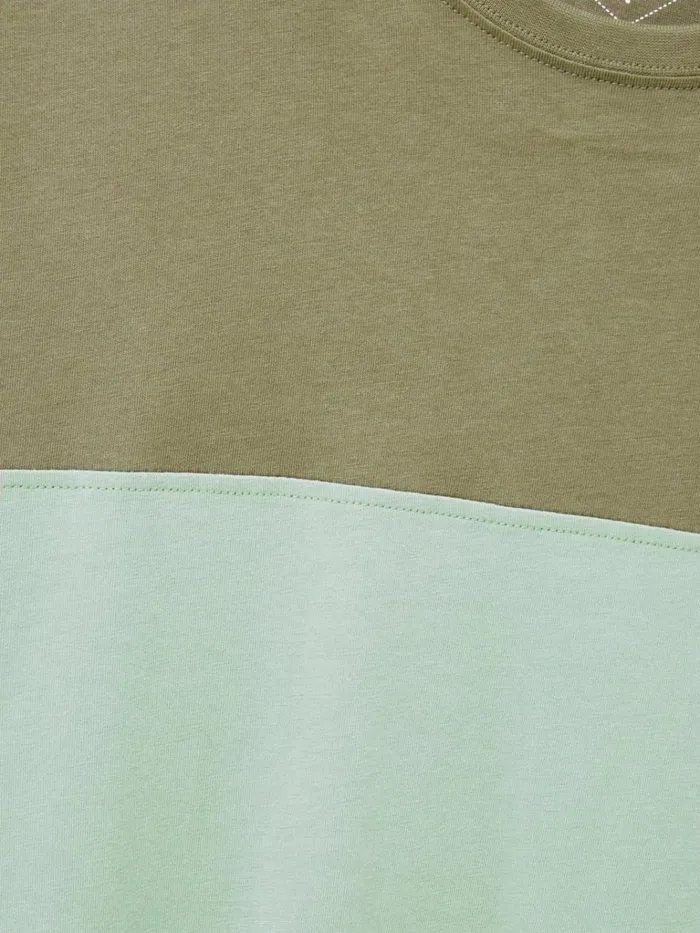Men TSHIRTS White Stuff Linwood Colourblock SS Tee Dusty Green