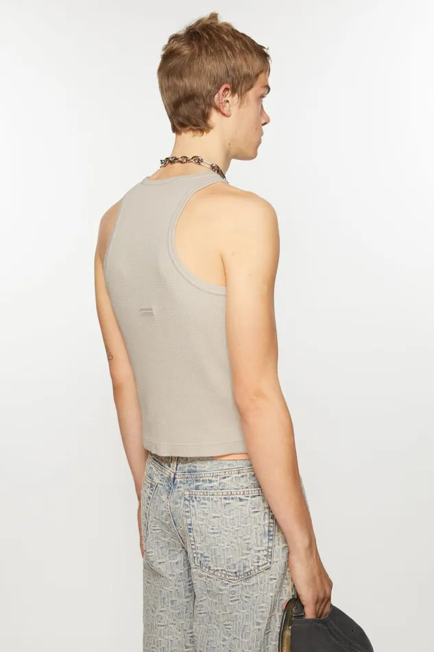 Men Tank Top 8211 Fitted Unisex Fit Bright Grey Acne Studios Tshirts