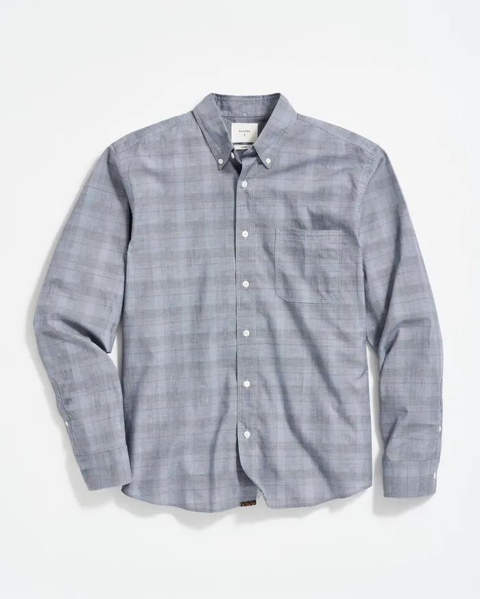 Men Tonal Grid Plaid Tuscumbia Shirt Bd Grey Billy Reid Shirting