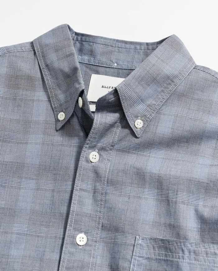 Men Tonal Grid Plaid Tuscumbia Shirt Bd Grey Billy Reid Shirting