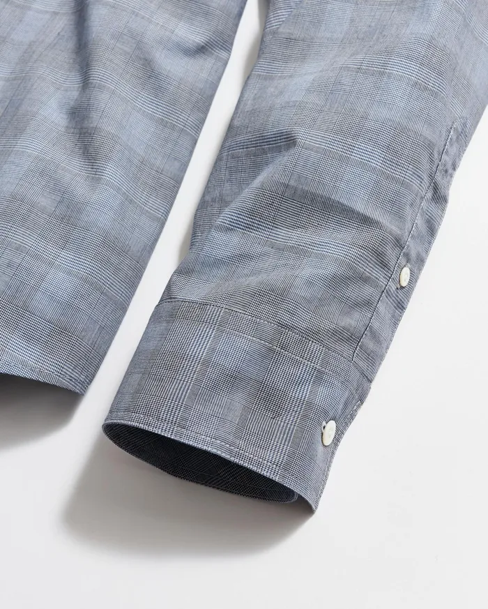 Men Tonal Grid Plaid Tuscumbia Shirt Bd Grey Billy Reid Shirting