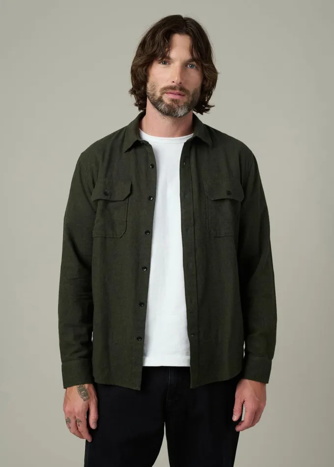 Men Tops Tees Joe039s Jeans CHESTER FLANNEL SHIRT Dusty Olive