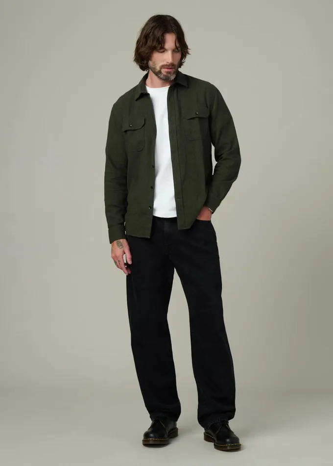 Men Tops Tees Joe039s Jeans CHESTER FLANNEL SHIRT Dusty Olive