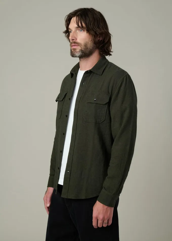 Men Tops Tees Joe039s Jeans CHESTER FLANNEL SHIRT Dusty Olive