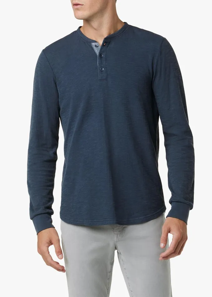 Men Tops Tees Joe039s Jeans DWIGHT DOUBLEFACE HENLEY Vintage Navy