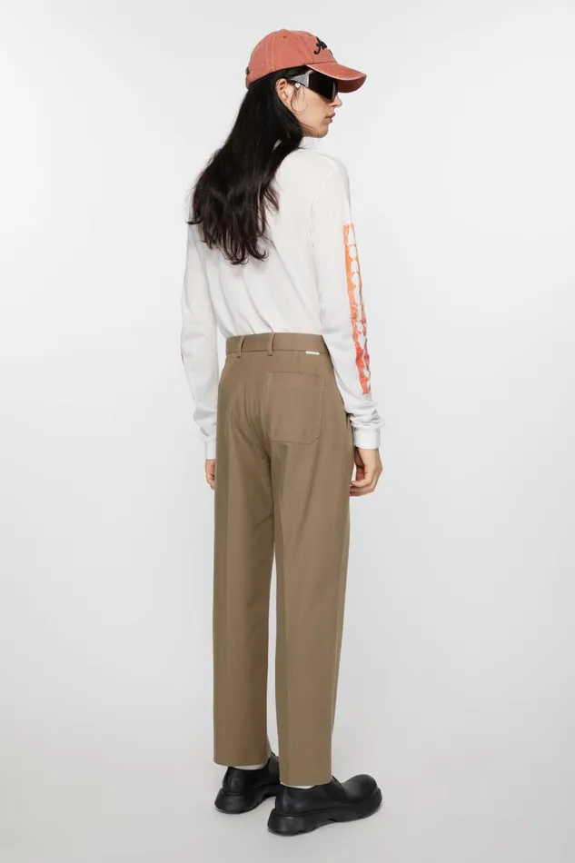Men Twill Cottonblend Trousers Hazelnut Brown Acne Studios Trousers