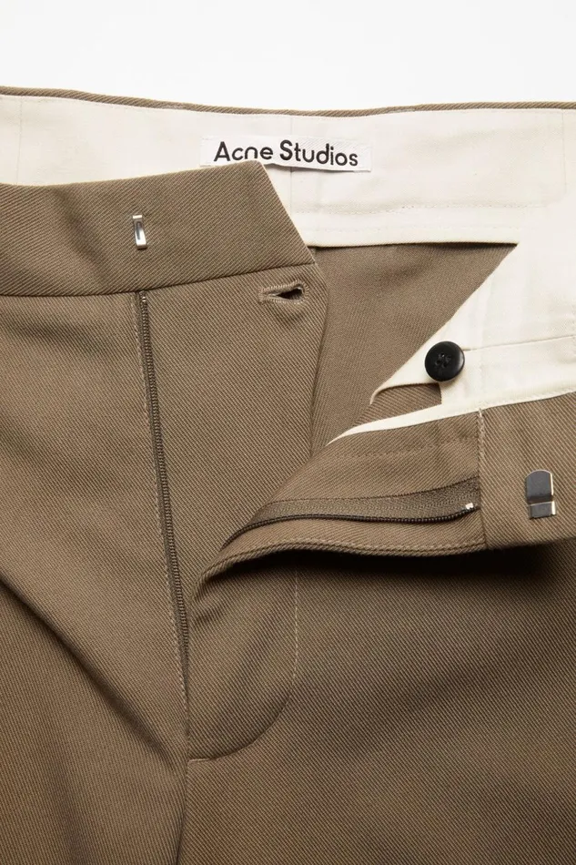 Men Twill Cottonblend Trousers Hazelnut Brown Acne Studios Trousers