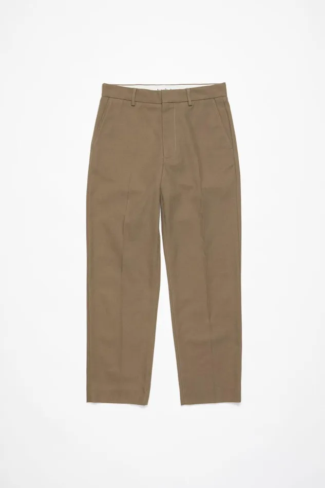 Men Twill Cottonblend Trousers Hazelnut Brown Acne Studios Trousers