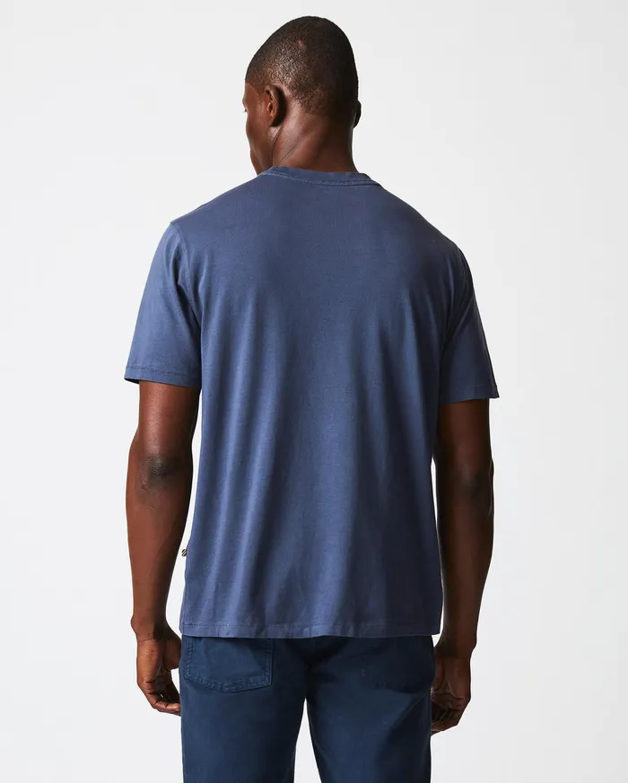 Men Washed Tee Navy Billy Reid Polos Tees and Henleys