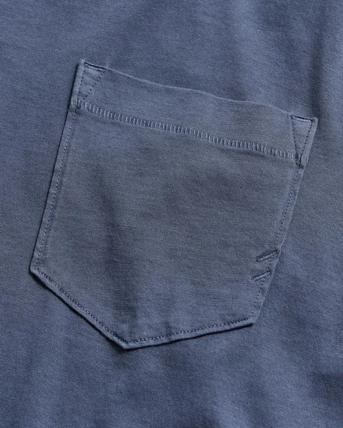Men Washed Tee Navy Billy Reid Polos Tees and Henleys