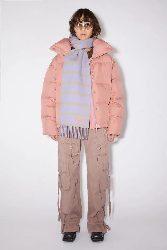 Men Wool Scarf Pink Label 8211 Narrow Lilacyellow Acne Studios Scarves