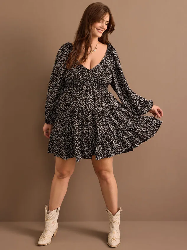 Mia Smocked Floral Mini Dress Black Women Altar039d State Dresses