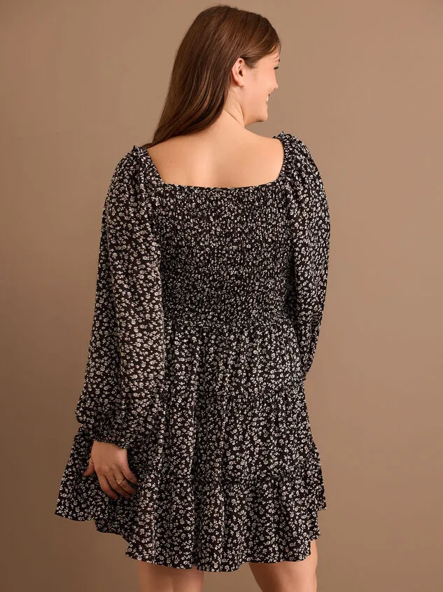 Mia Smocked Floral Mini Dress Black Women Altar039d State Dresses