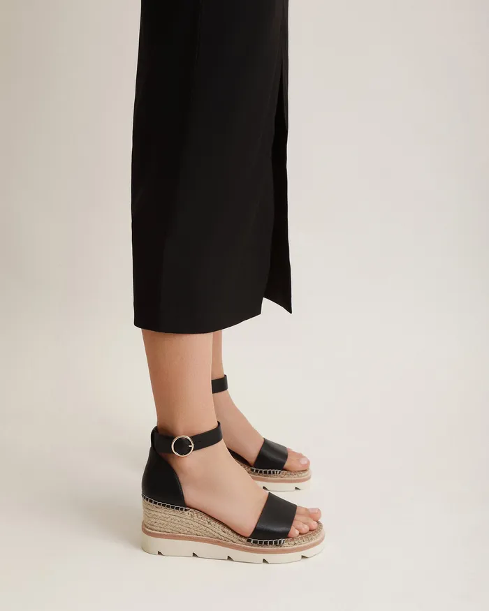 MID HEELS jomercer Women Kelly mid heel wedges black white MID HEELS jomercer Women Kelly mid heel wedges black white